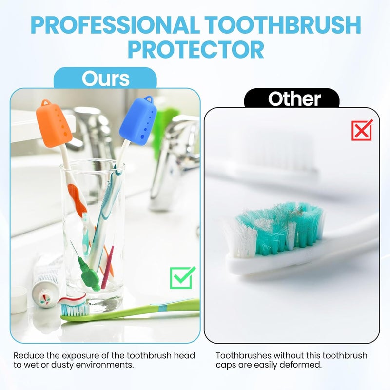 Lapfoon 8 Pack Silicone Toothbrush Covers, Tooth Brush Cover Cap for Electric & Manual Toothbrushes, Toothbrush Travel Essentials - Image 4